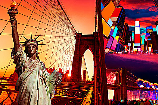 自由,雕塑,纽约,美洲,象征,美国
