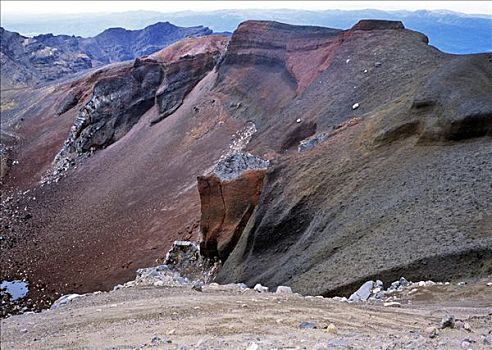 红色,火山口,东加里罗国家公园,北岛,新西兰,大洋洲