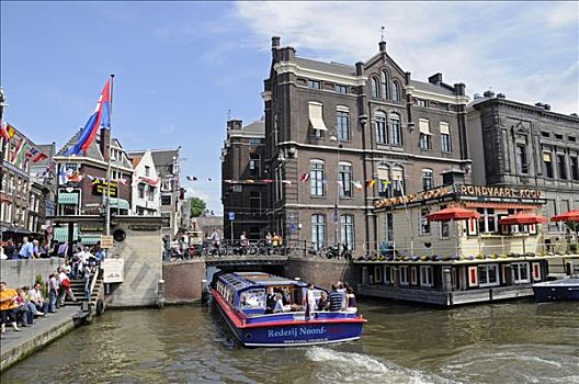 码头,城市,旅游,运河,船,阿姆斯特丹,荷兰,欧洲