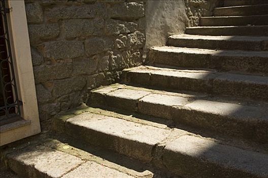 老,台阶,楼梯,萨丁尼亚,意大利
