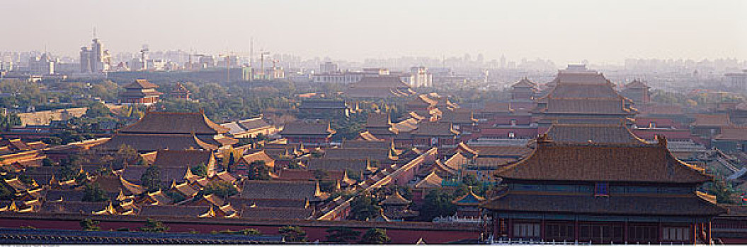 俯视,故宫,北京,中国