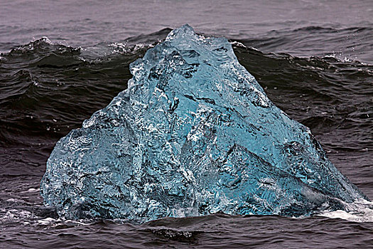 大块,冰,漂浮,海中,杰古沙龙湖,冰岛,欧洲