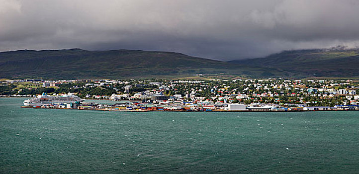 冰岛,港口,城市,峡湾