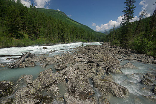 山,河,水流,峡谷,石头,岩石,陆地,靠近,漂亮,山景