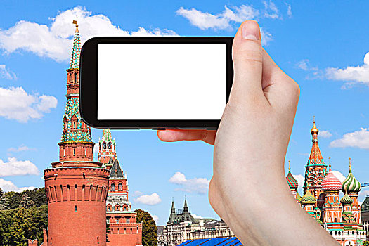 智能手机,莫斯科,克里姆林宫,红色,塔