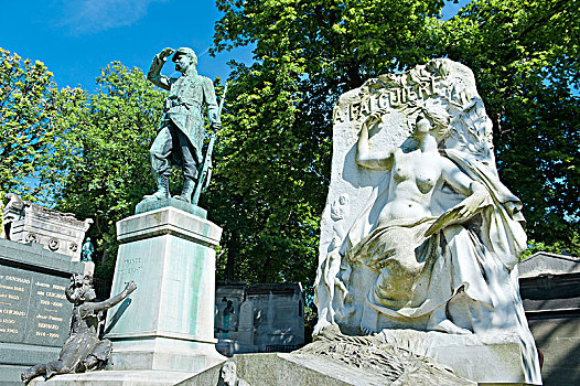 法国,巴黎,20世纪,地区,墓地,左边,英雄,战争,右边,雕刻师,亚历山大