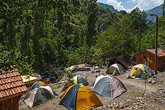 露营地,靠近,河,国家公园,土耳其