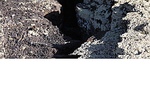 裂缝,火山岩,石头,苔藓,兰索罗特岛,加纳利群岛,西班牙,欧洲