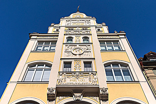 房子,德国,文艺复兴,风格,凸肚窗,粉饰灰泥,装潢,1898年,班贝格,上弗兰科尼亚,巴伐利亚,欧洲