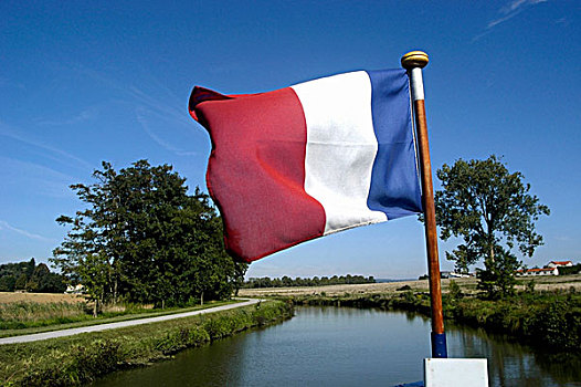 法国,法国国旗,运河,中心