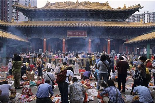 庙宇,黃大仙祠,九龙,香港,中国