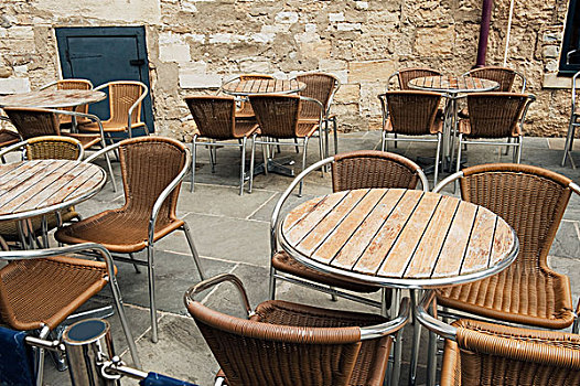桌子,椅子,露天咖啡馆,牛津,英格兰