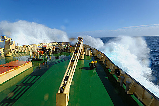 船首,破冰船,游船,途中,乌斯怀亚,波浪,碰撞,汹涌,海洋,德雷克海峡,南方,大西洋,南美