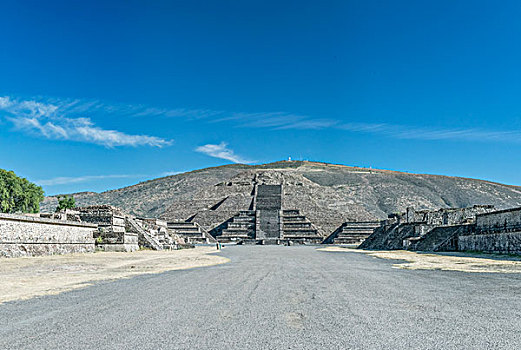 墨西哥,特奥蒂瓦坎,遗迹,道路,死,月亮金字塔,大幅,尺寸
