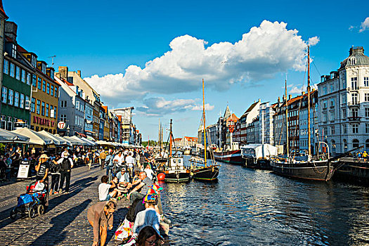 渔船,新港,17世纪,水岸,哥本哈根,丹麦,大幅,尺寸