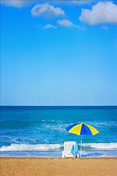 海滩伞,空,海滩