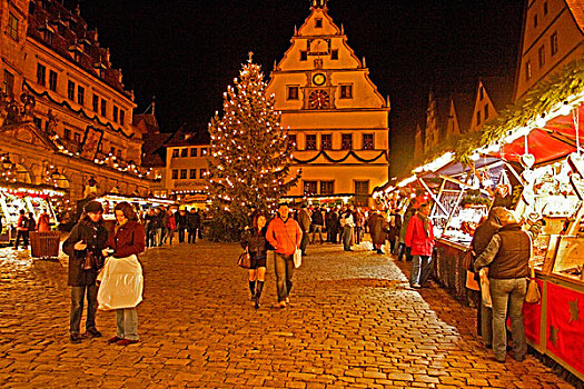 圣诞市场,罗腾堡,罗滕堡,巴伐利亚,德国,欧洲