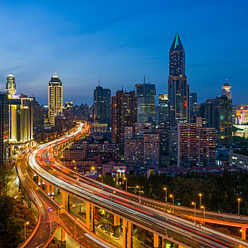 上海延安路高架夜景