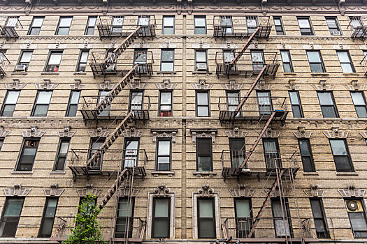防火梯,公寓楼,纽约