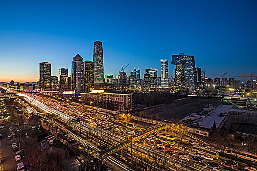 北京cbd地区夜景