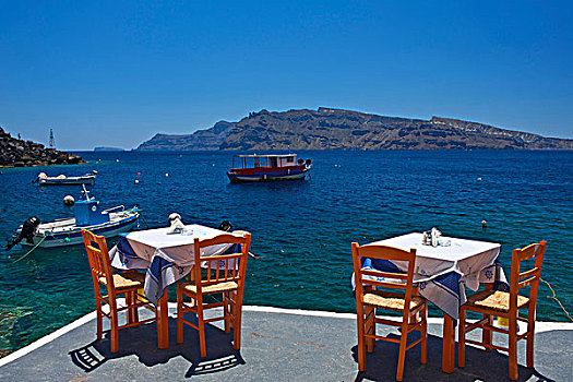 餐馆,锡拉岛,基克拉迪群岛,希腊
