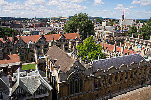 俯拍,教堂,牛津,英格兰