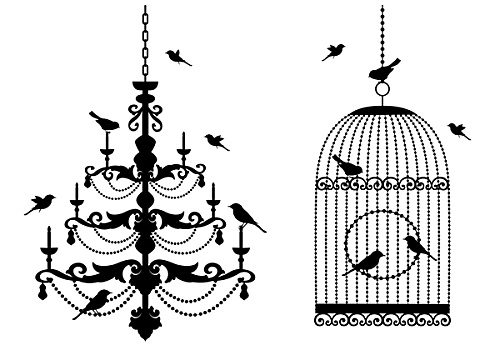 鸟笼,吊灯,鸟