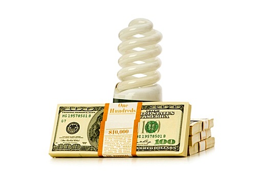 概念,能量,效率,美元,灯泡