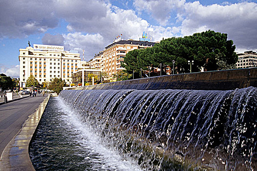 喷泉,文化,别墅,马德里,广场,西班牙,欧洲