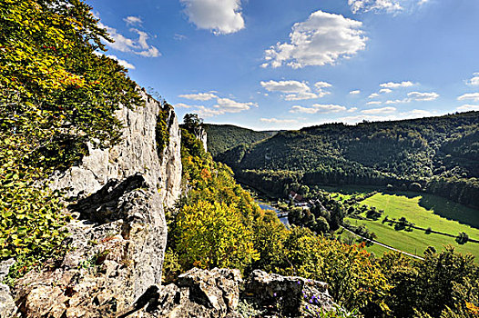 石头,墙壁,攀登,多瑙河,山谷,地区,锡格马林根,巴登符腾堡,德国,欧洲