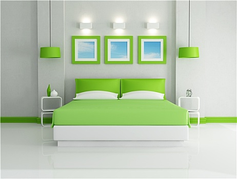 绿色,卧室