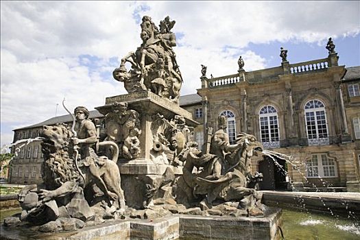 喷泉,上弗兰科尼亚,弗兰克尼亚,巴伐利亚,德国,欧洲