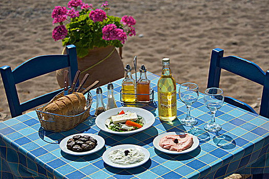 桌面布置,希腊,特色食品,泽可罗斯,东海岸,克里特岛,欧洲
