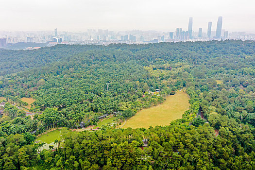 航拍广西南宁青秀山风景区天池