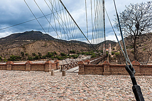 苏克雷,链索桥,玻利维亚,南美,北美