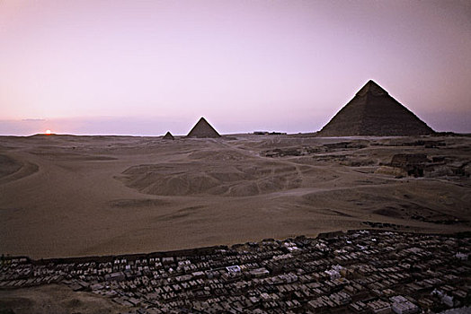 埃及,开罗,吉萨金字塔,日落,大幅,尺寸
