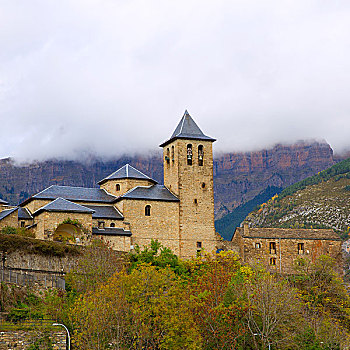 教堂,比利牛斯山脉,奥德萨,山谷,门,阿拉贡,韦斯卡,西班牙