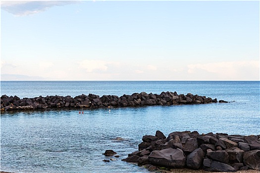 石头,防波堤,靠近,海滩,纳克索斯岛