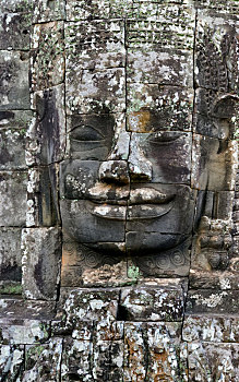 柬埔寨暹粒省吴哥通王城巴戎寺吴哥的微笑