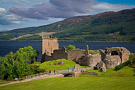 遗址,城堡,岸边,尼斯湖,高地,苏格兰