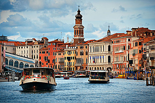 威尼斯,运河,风景,塔,古建筑,意大利