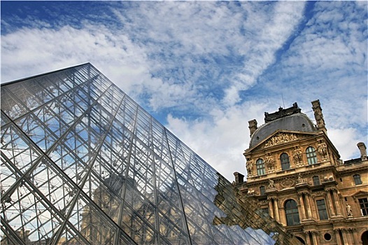 碎片,著名,金字塔,卢浮宫,巴黎,法国