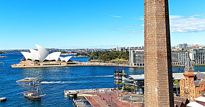 澳大利亚,悉尼歌剧院,湾,天际线,城市