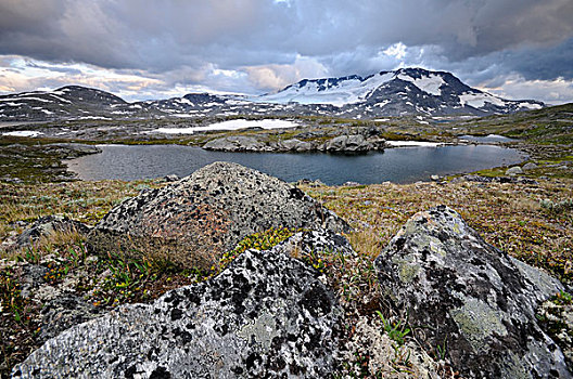 风景,山,冰河,尤通黑门山,国家,公园,挪威,斯堪的纳维亚,欧洲