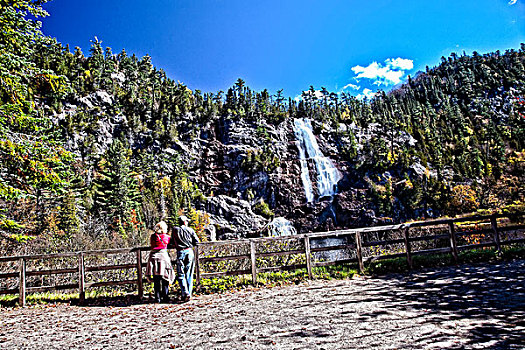 婚纱瀑,北安大略,安大略省,加拿大,秋天