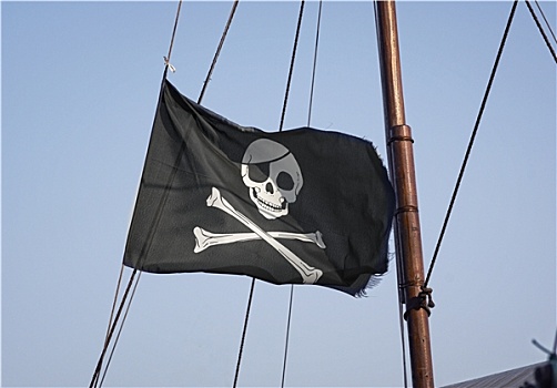 海盗旗,骷髅图案,黑色,海盗,旗帜