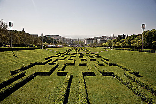 树篱,切,图案,公园,里斯本,葡萄牙