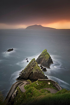 码头,岛屿,背景,爱尔兰