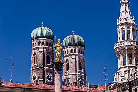 德国,巴伐利亚,上巴伐利亚,慕尼黑,玛利亚广场,圣母教堂,我们