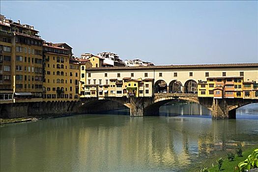 桥,上方,河,维奇奥桥,佛罗伦萨,托斯卡纳,意大利